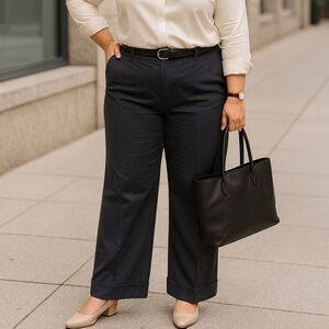 Max Studio Black Suit Pants | Wide Leg Dress Pants Solid Black Trouser | Size 6